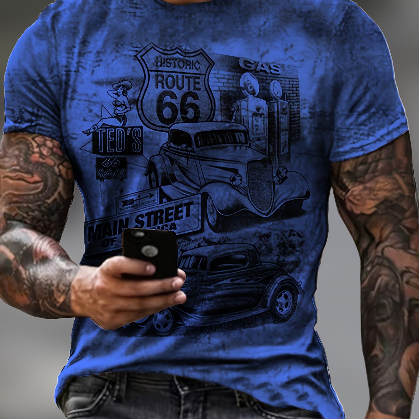 Galvian | Heren Grafisch Zomer T-shirt – Lichtgewicht Bedrukt Shirt met Korte Mouwen
