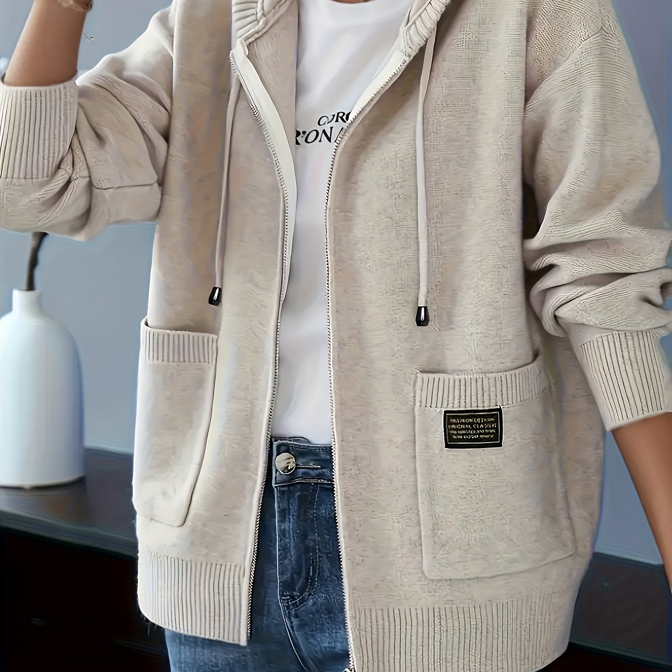 Adalira | Elegante damescardigan met capuchon – Lichtgewicht gebreid kledingstuk