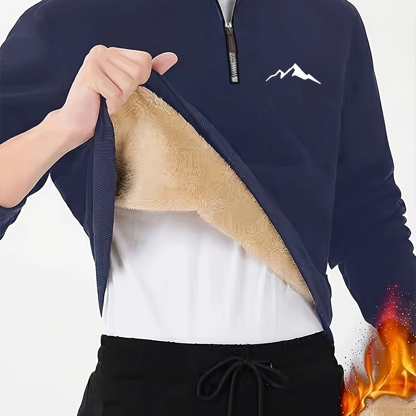 Sigfried | Thermische fleece gevoerde wintertrui voor heren met 1/4 ritssluiting, opstaande kraag