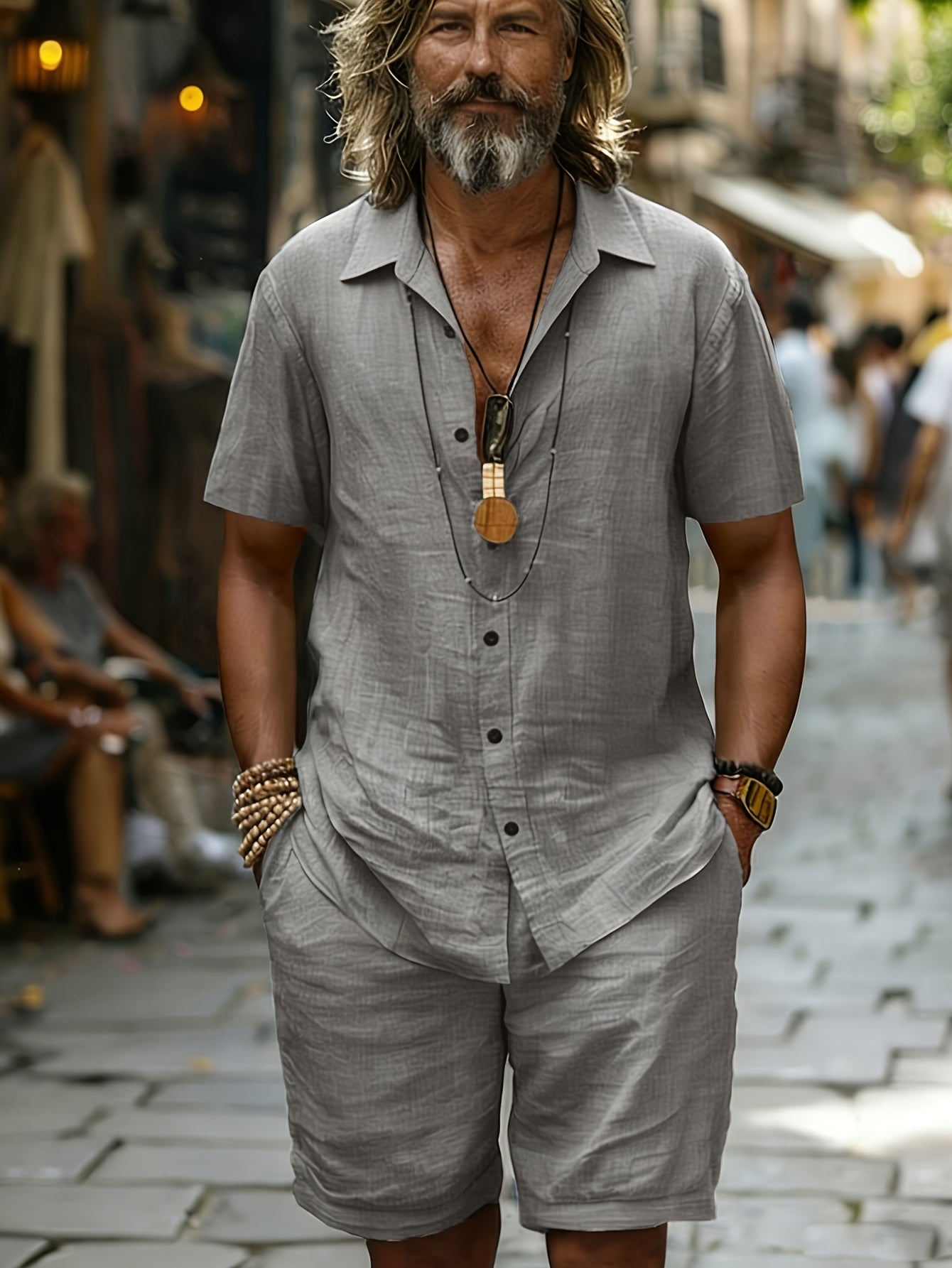 Brent | 2-delige set met casual overhemd en korte broek voor heren – Ademende, lichtgewicht zomerkleding