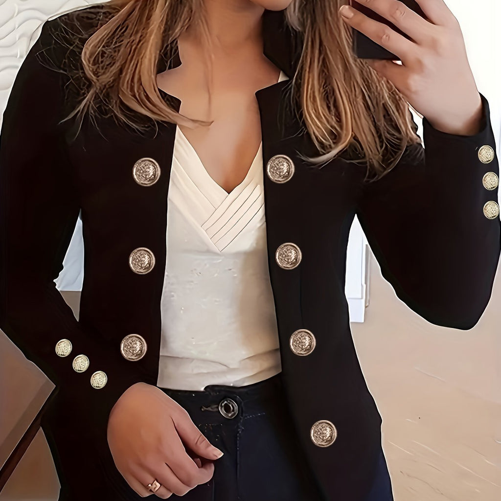 Enidra | Veste décontractée en polyester pour femme – Boutons de manchette et finitions élégantes