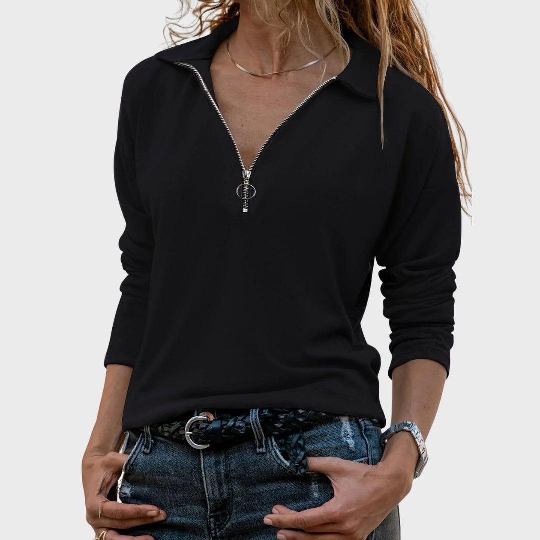 Cato | Herbstliches Sweatshirt mit halbem Reißverschluss, schicker Freizeitpullover für Herbst und Outdoor-Aktivitäten