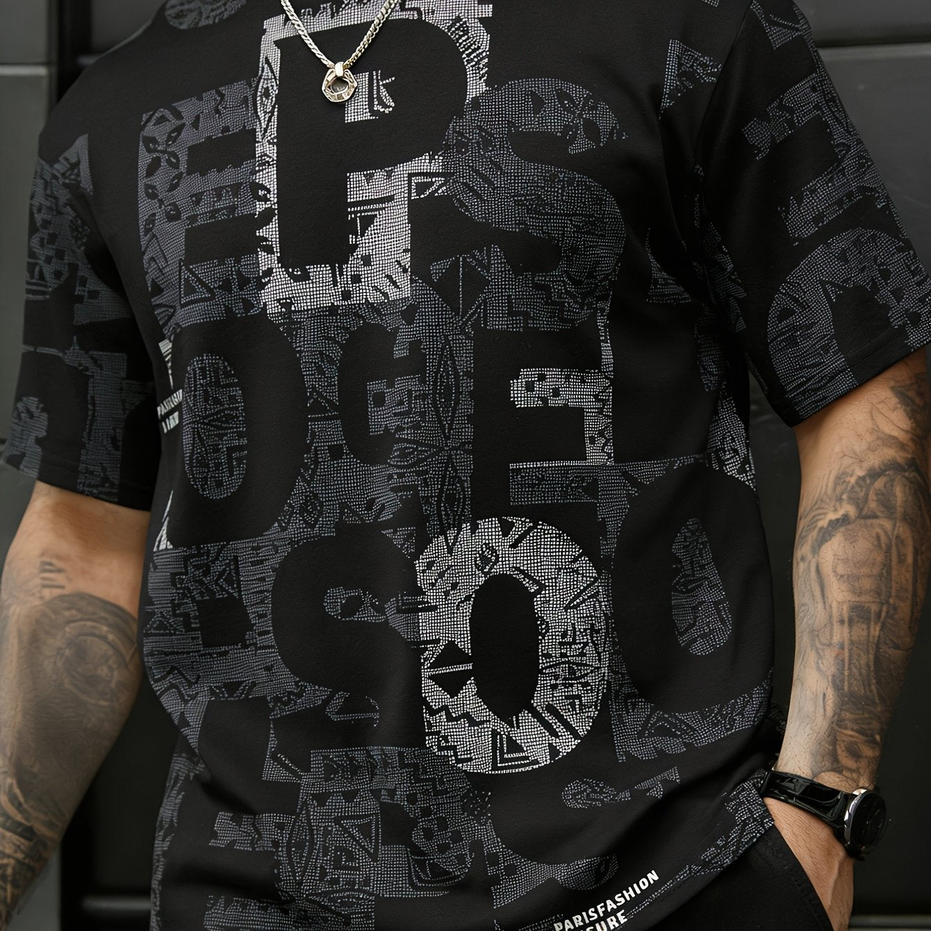 Benu | Heren zomers graphic T-shirt – losvallend T-shirt met ronde hals en korte mouwen