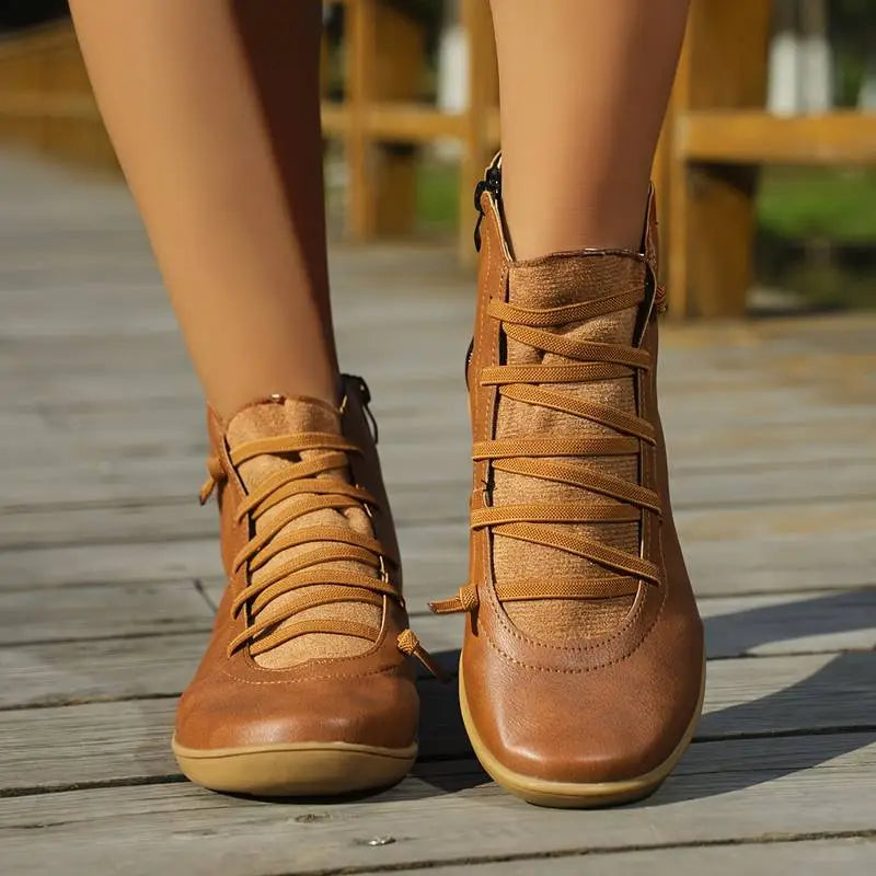Orthea | Leren orthopedische enkellaarzen voor dames – Comfortabele laarzen met ritssluiting