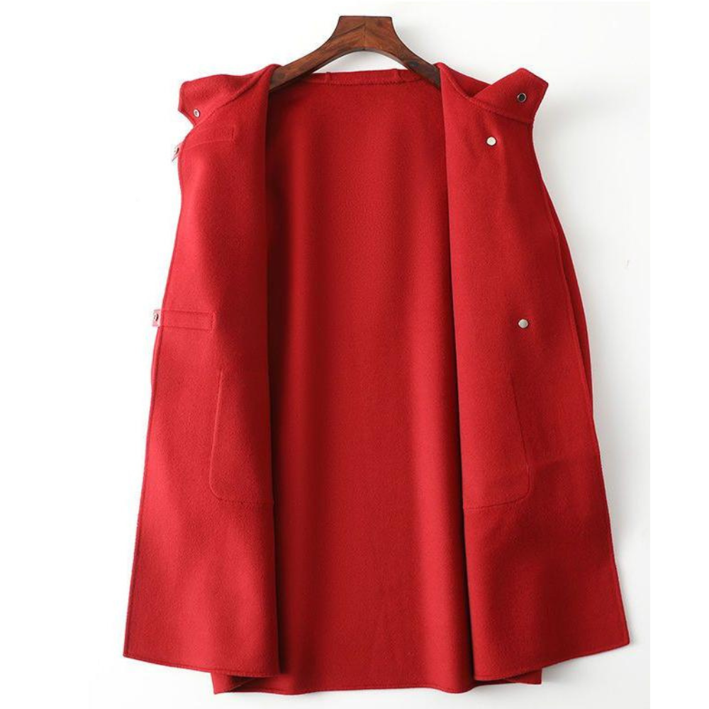 Thessalie | Manteau femme en laine couleur argile – Chaud, élégant et confortable