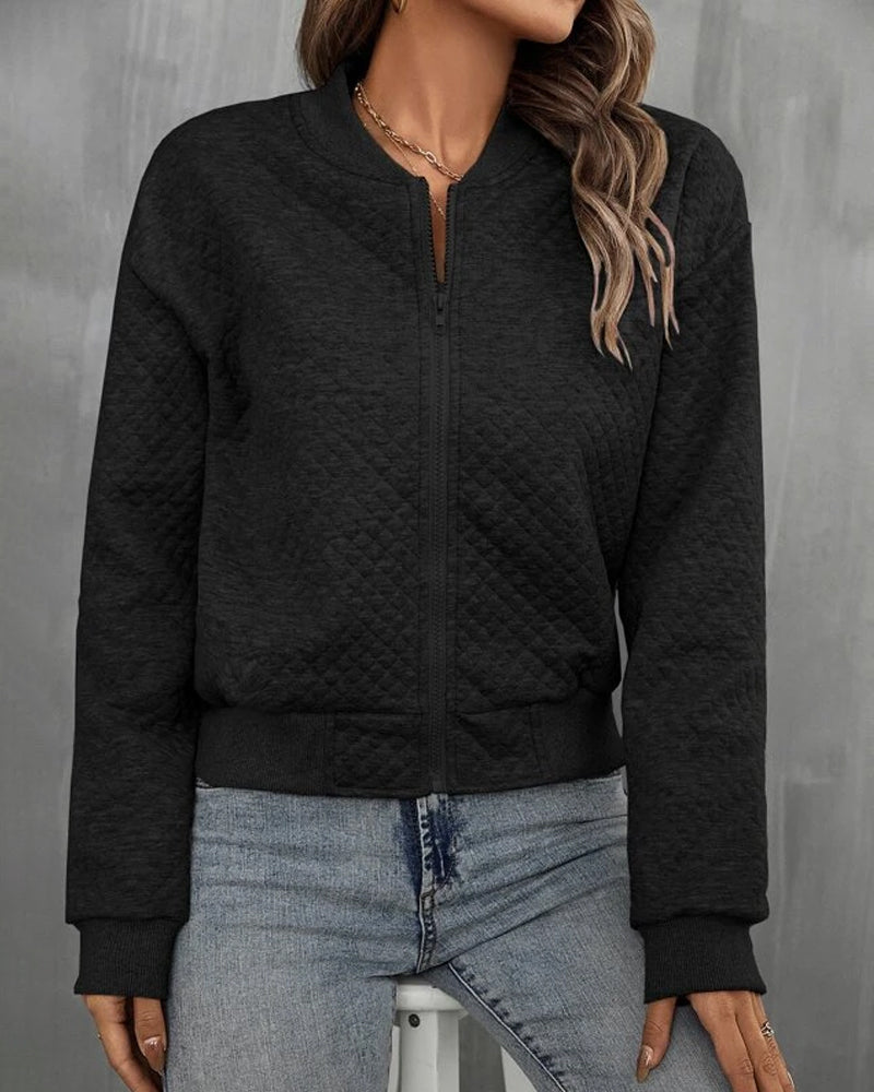 Grelieth | Blouson bomber court pour femme - Veste légère de mi-saison, vêtement d'extérieur décontracté pour l'automne