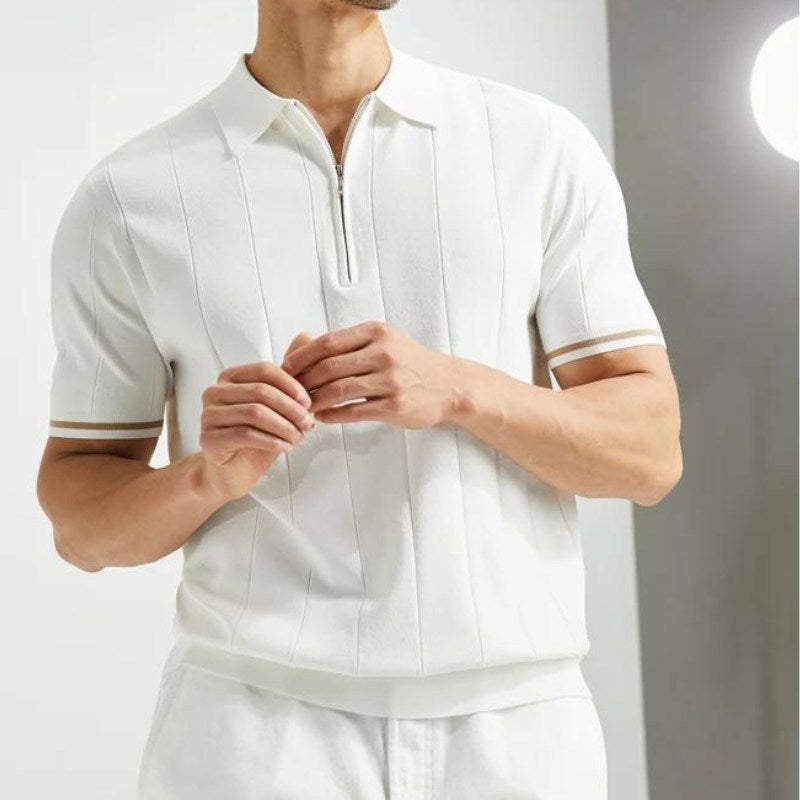 Hjalmar | Polo homme à demi-zip en maille – Coton doux, respirant et décontracté