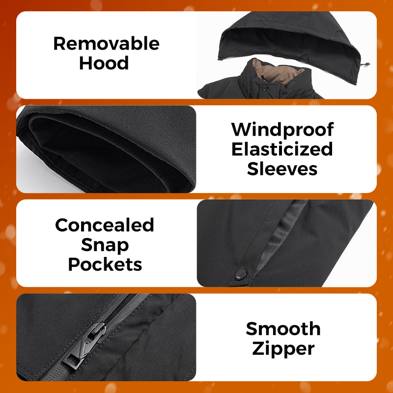 Odran | Parka thermique d'hiver pour homme – avec capuche, isolée et chaude