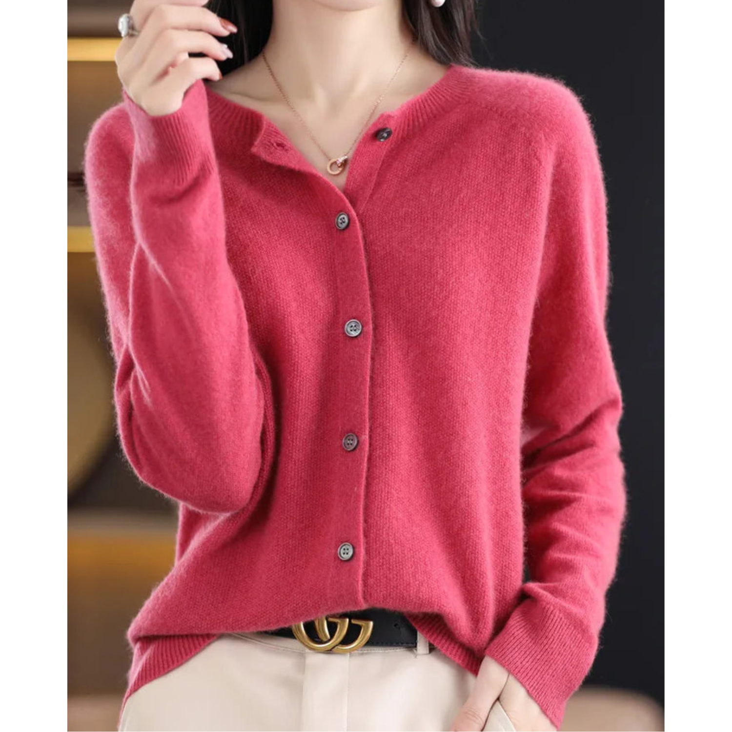Marenne | Gilet en cachemire et laine mérinos pour femme, pull doux en maille, couche légère
