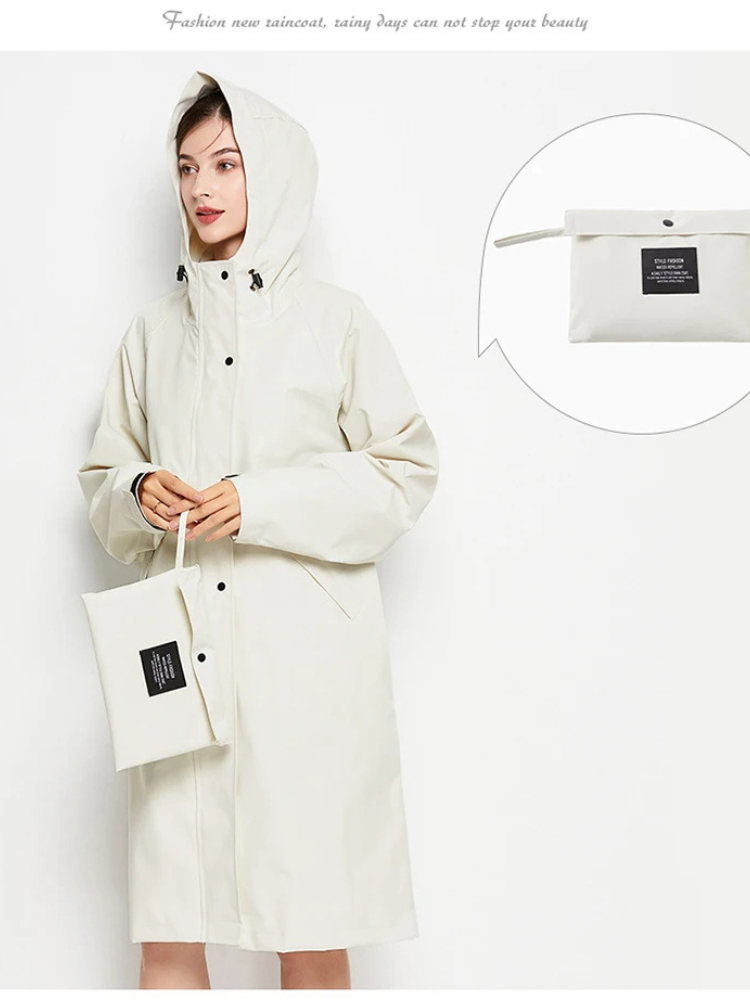 Anna | Wasserdichter und winddichter Damen-Regenmantel mit verstellbarer Kapuze, leichte Outdoor-Jacke