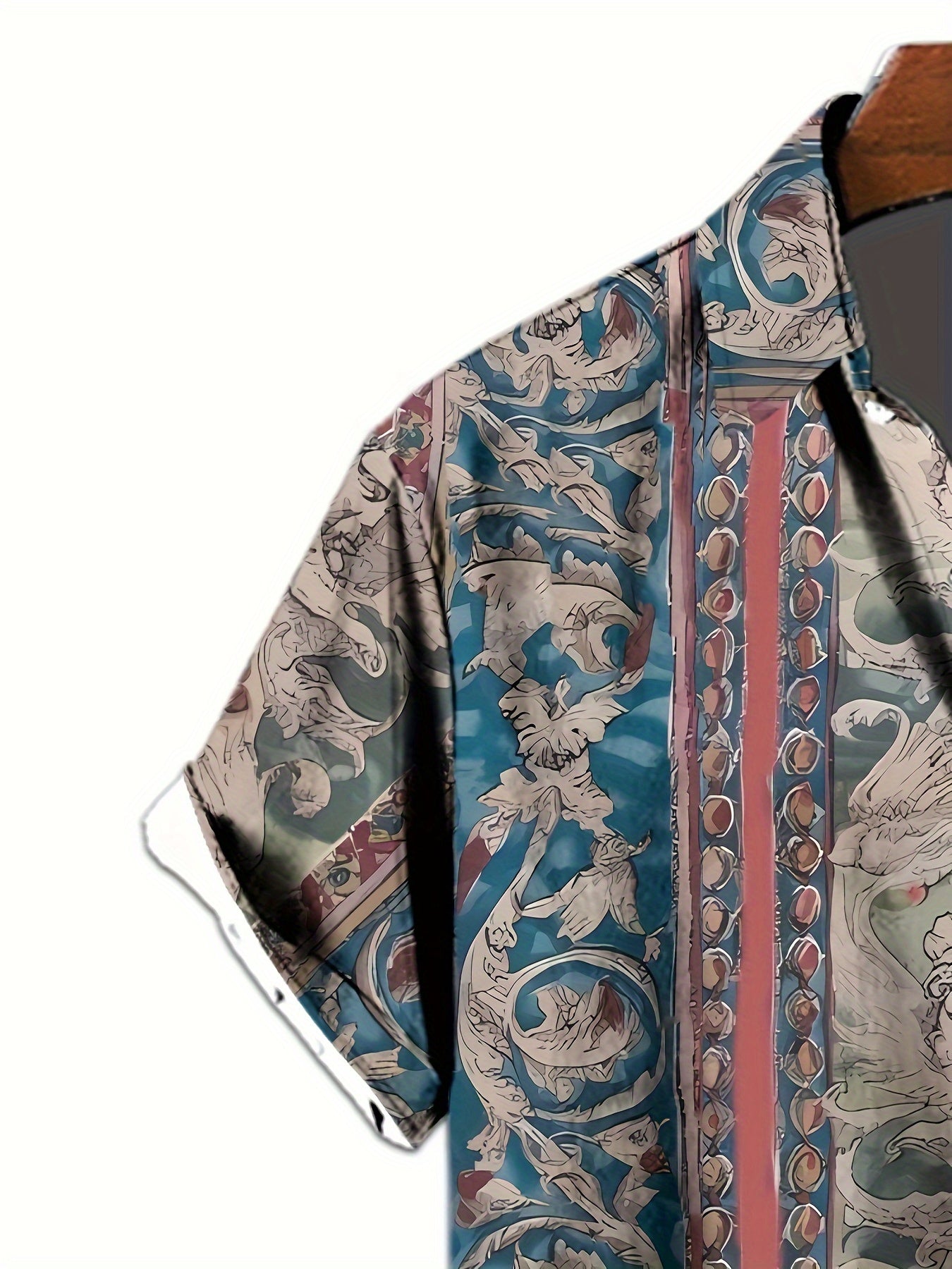 Zaythor | Overhemd met korte mouwen – bloemen retro print, zomers casual overhemd