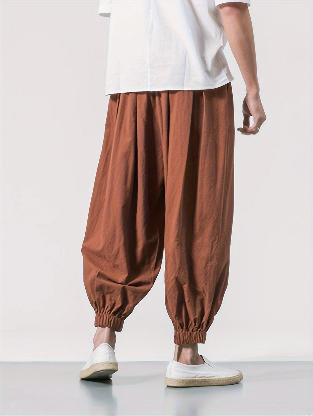 Rhaegar | Schwarze Leinenhose für Herren – leicht, lockere Passform, elastischer Bund, Kordelzug