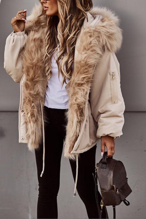 Calira | Parka d'hiver pour femme avec capuche en fausse fourrure - Manteau long élégant, tenue décontractée d'extérieur
