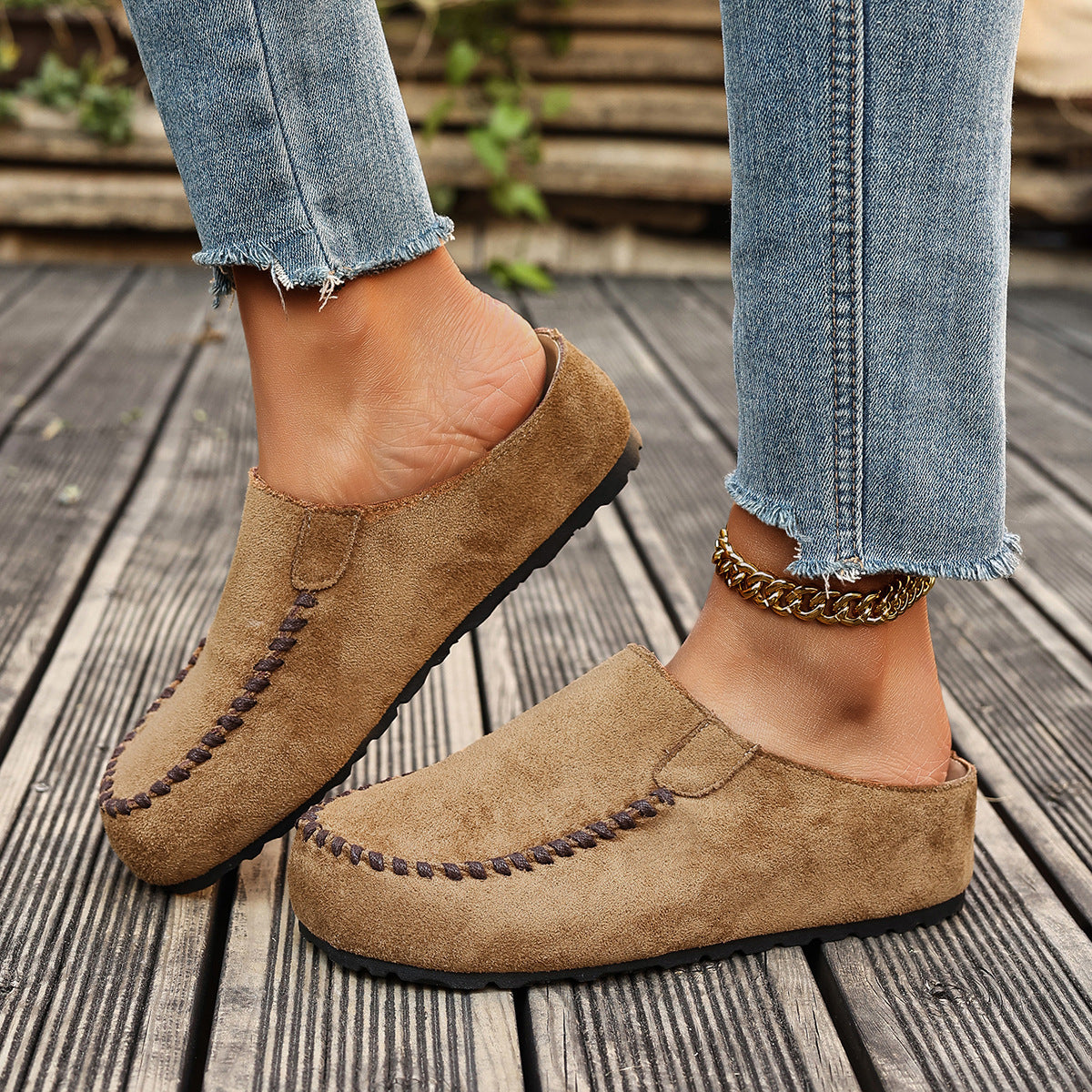Vaelyra | Vintage comfortabele instapsandalen van leer voor dames
