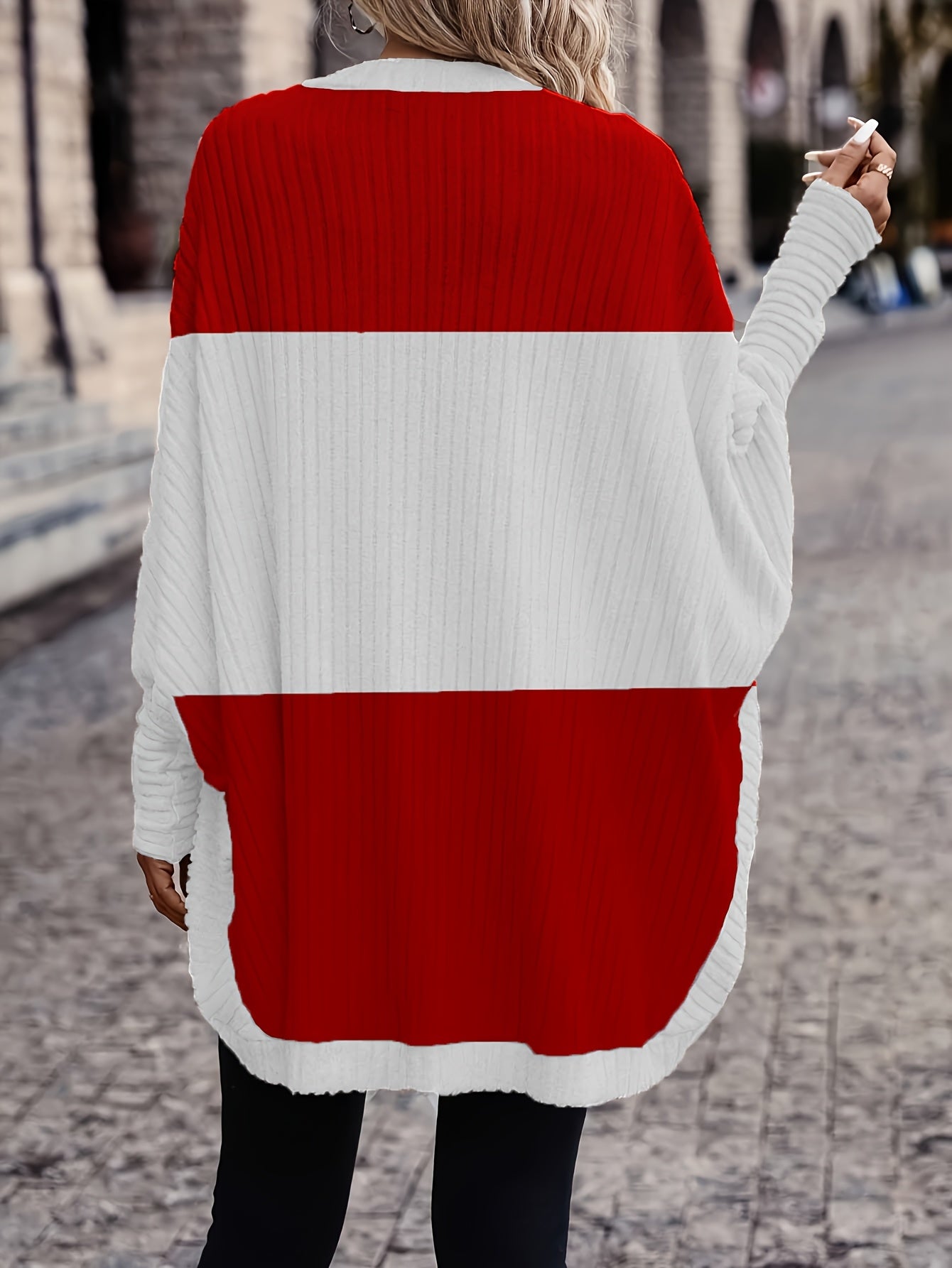 Valyra | Oversized gebreid vest met kleurblokken voor dames – Casual losse lentetop