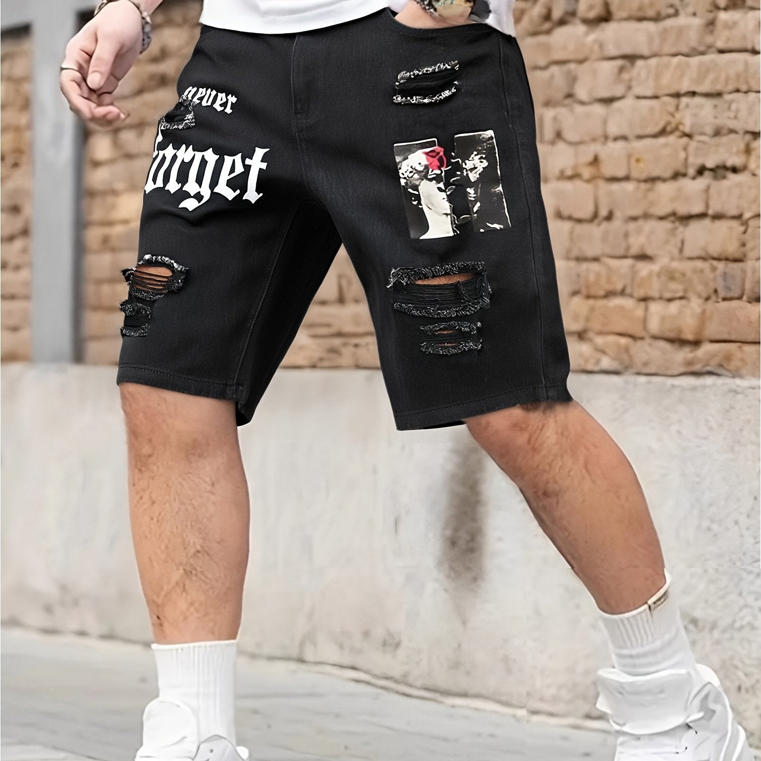 Therix | Heren-jeansshort met verweerde look – gescheurd, losse pasvorm