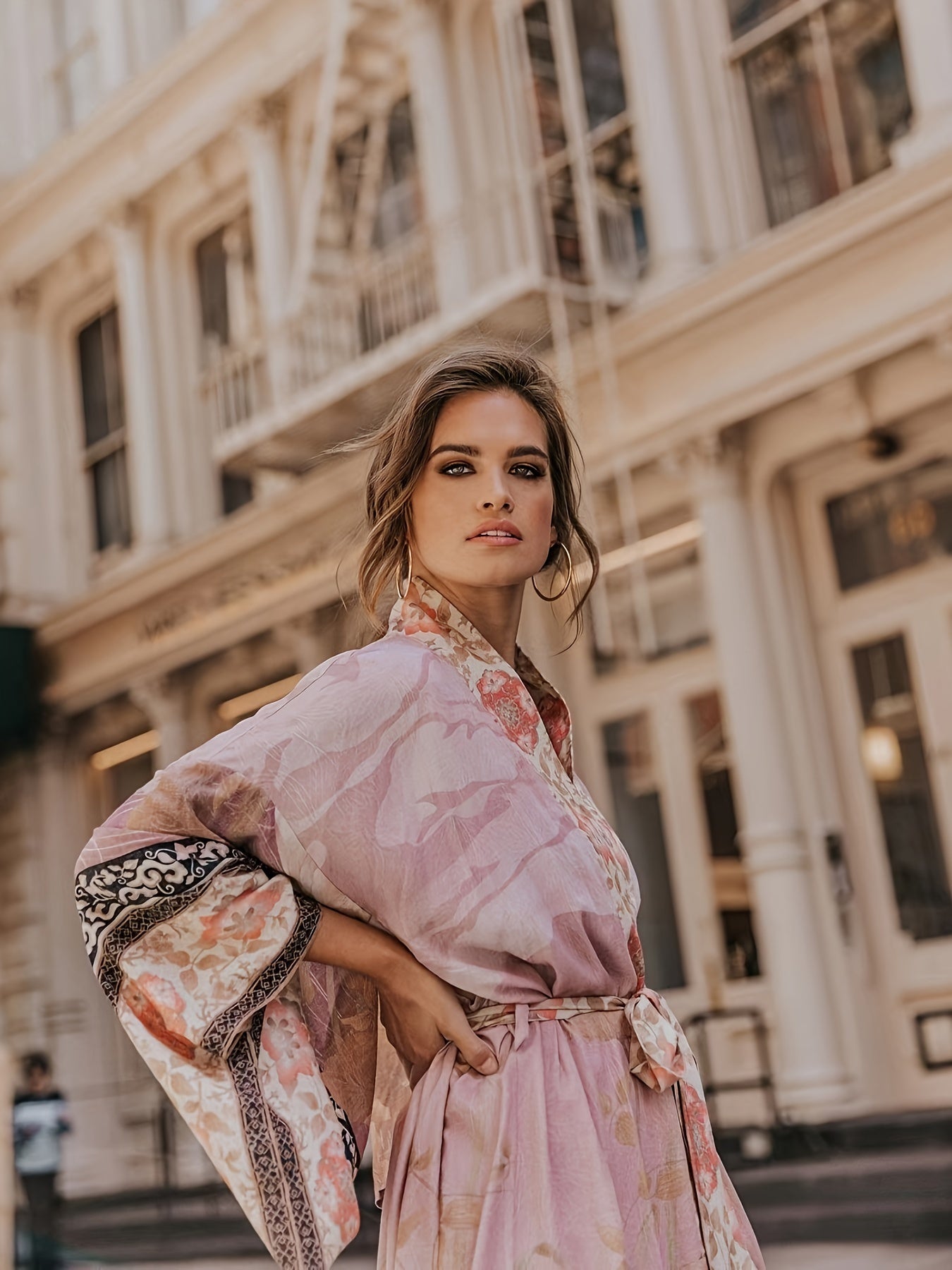 Emmeline | Kimono met bloemenprint voor dames – rode bloemen boho lichtgewicht zomer kimono cardigan