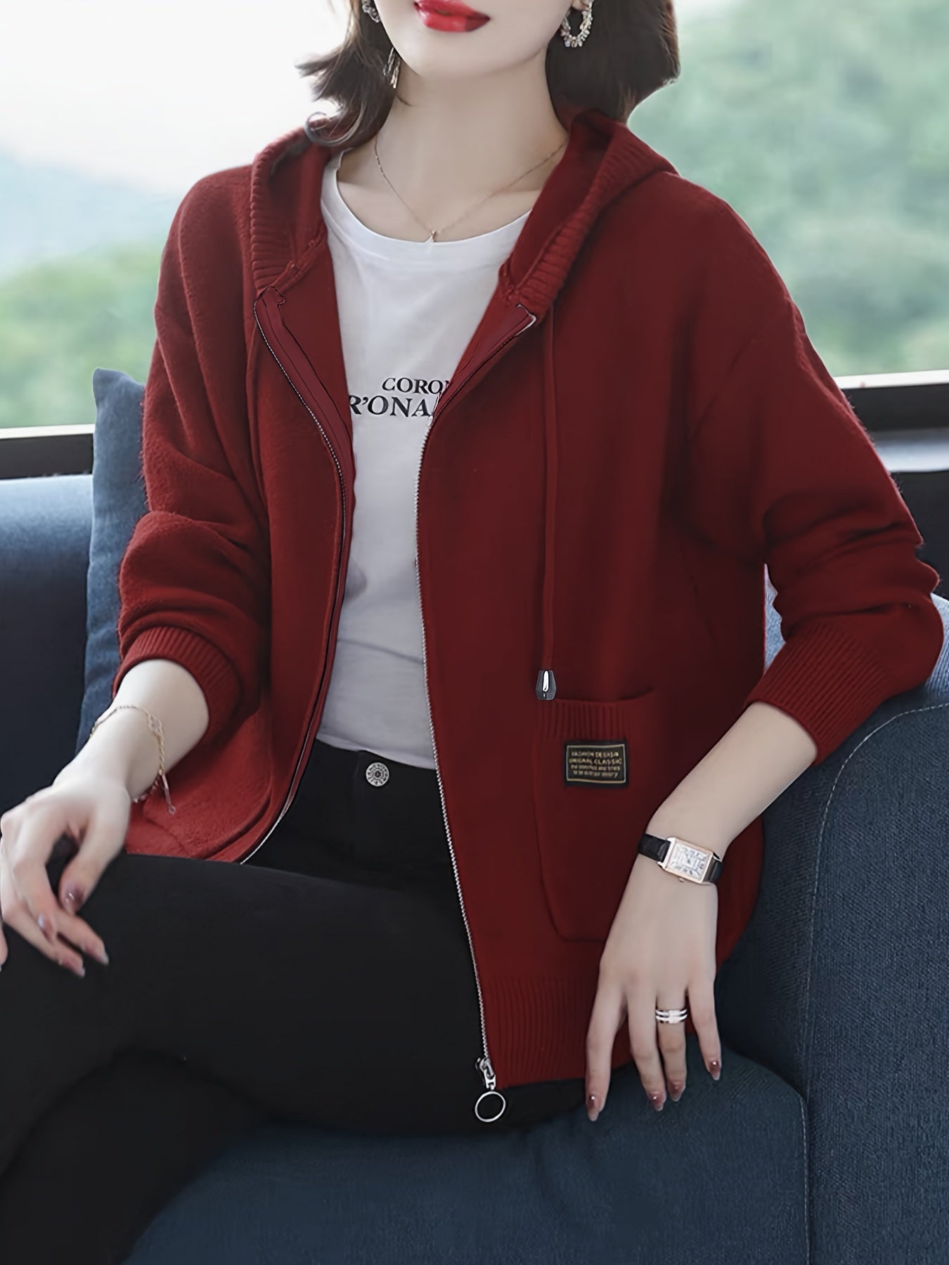 Adalira | Elegante damescardigan met capuchon – Lichtgewicht gebreid kledingstuk