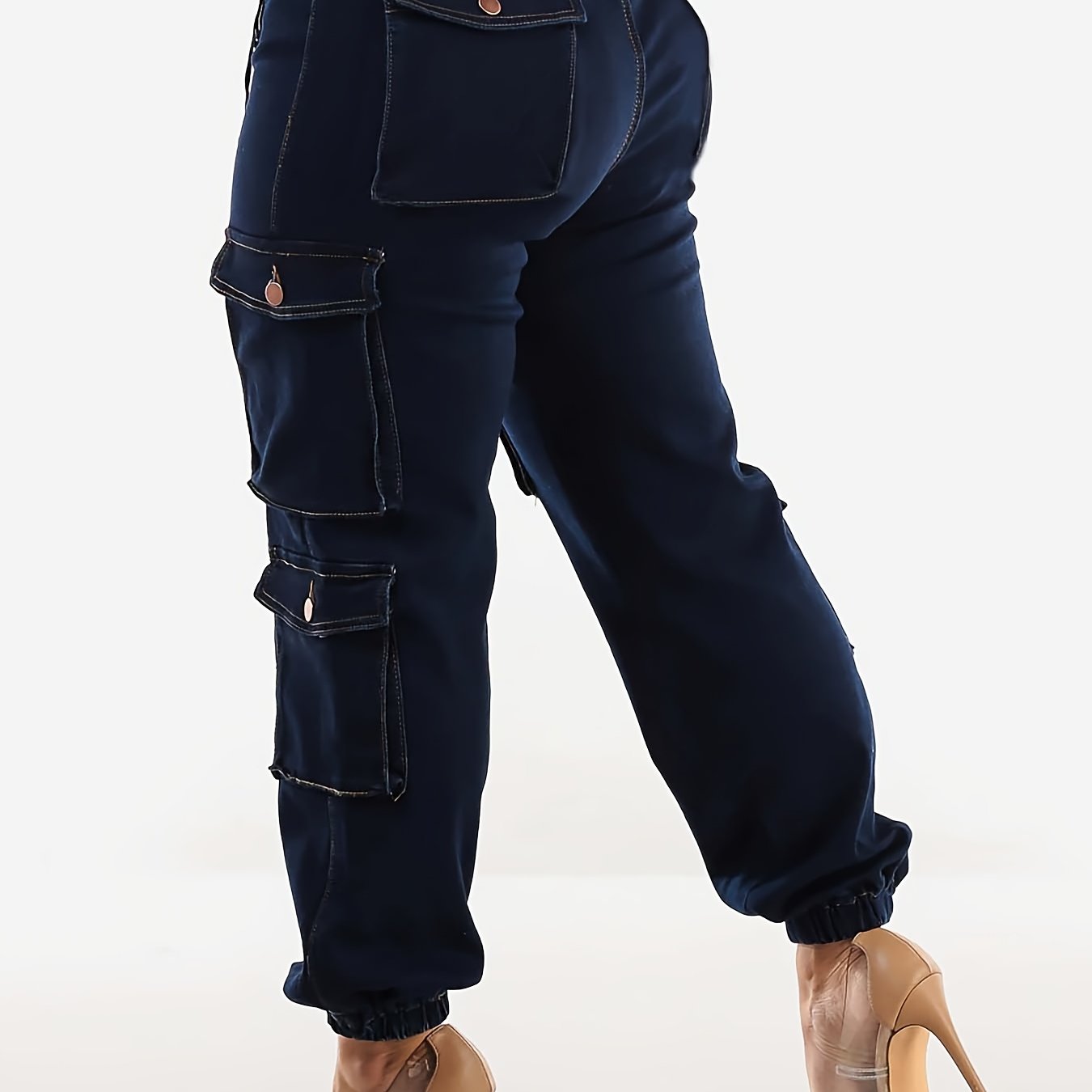 Vjollca | Jean cargo stretch femme - poches pratiques, coupe confortable