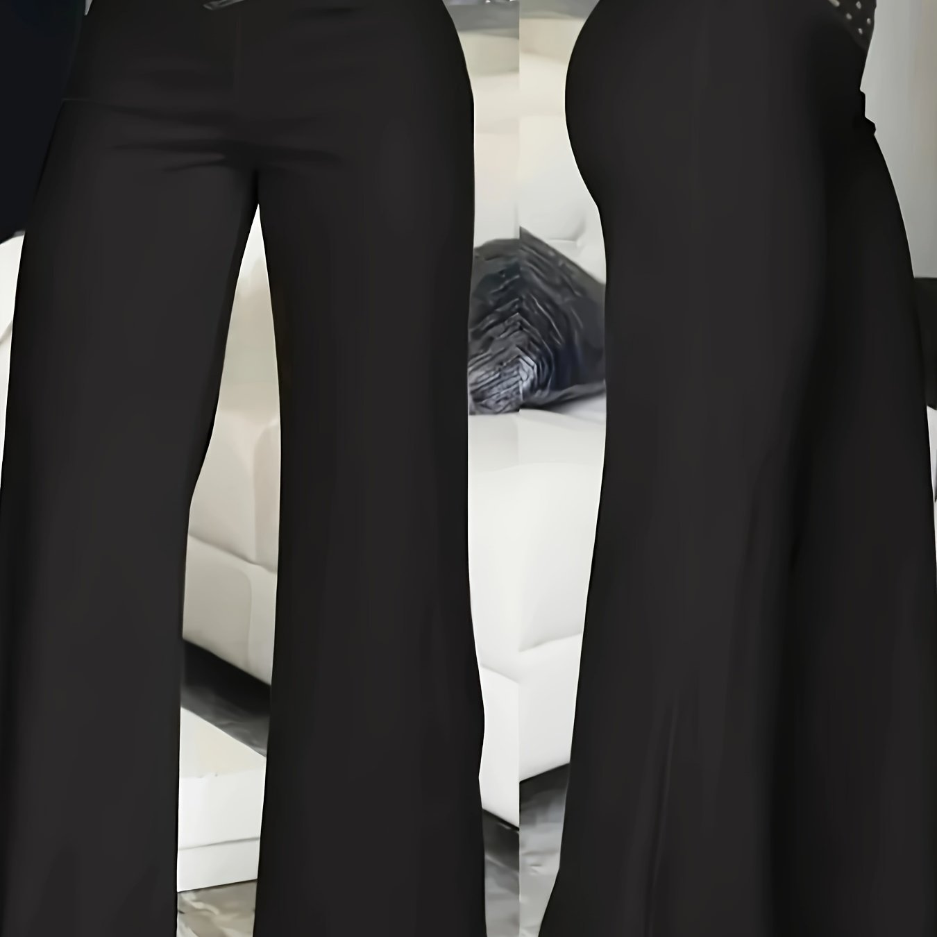 Syrene | Hoge taille broek met wijde pijpen voor dames – Elegant kruisdetail, rekbaar, comfortabel