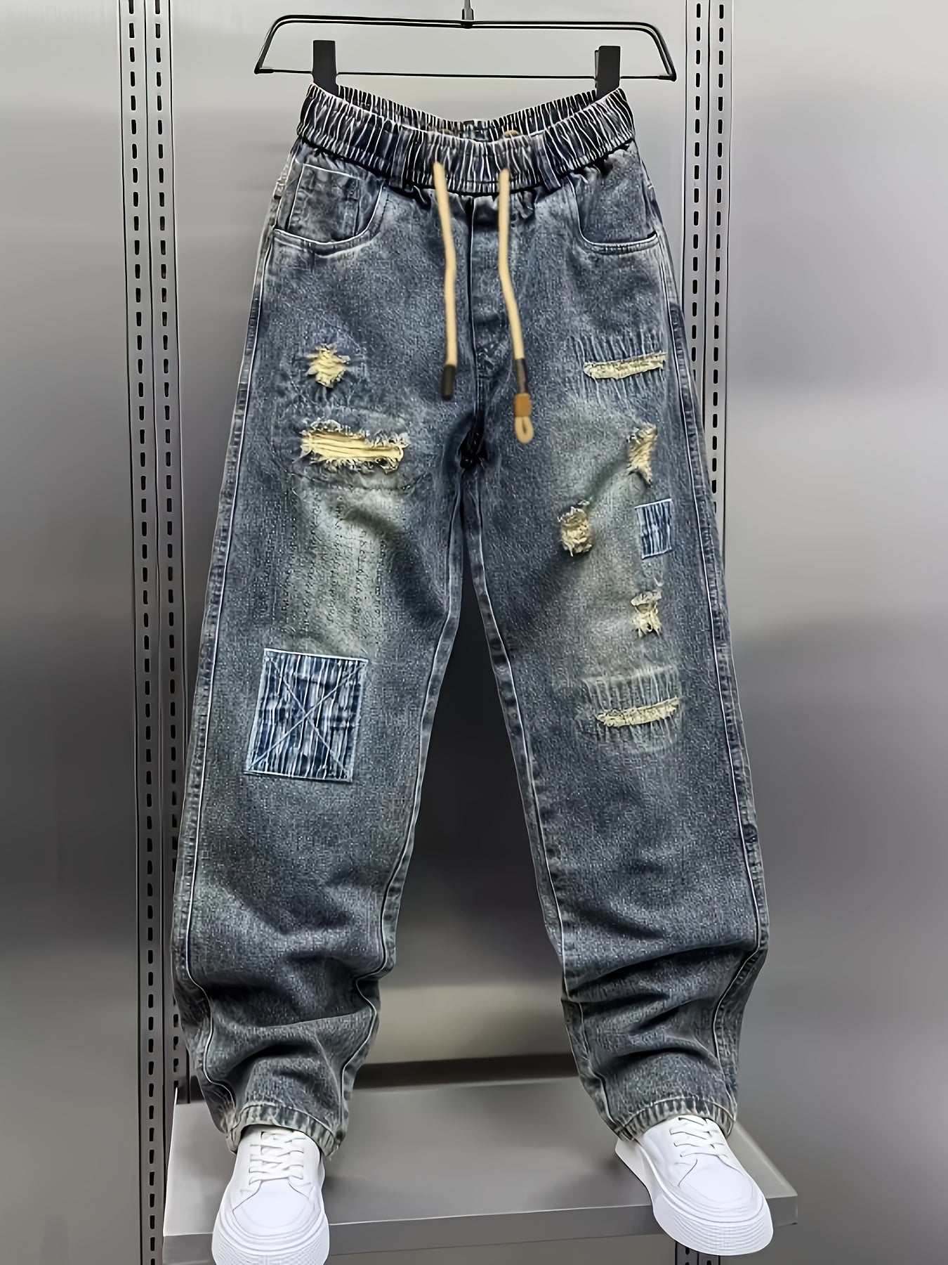 Arden | Heren Patchwork Gescheurde Harem Jeans