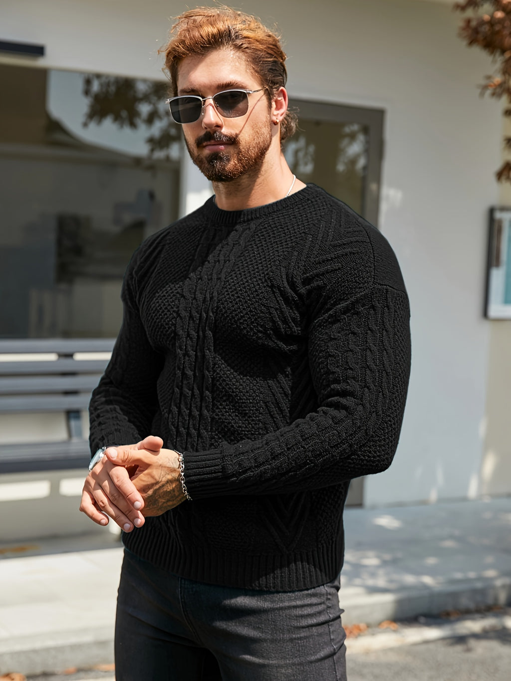 Simon | Wintertrui voor heren – Warme, zachte trui met ronde hals en lange mouwen voor koud weer