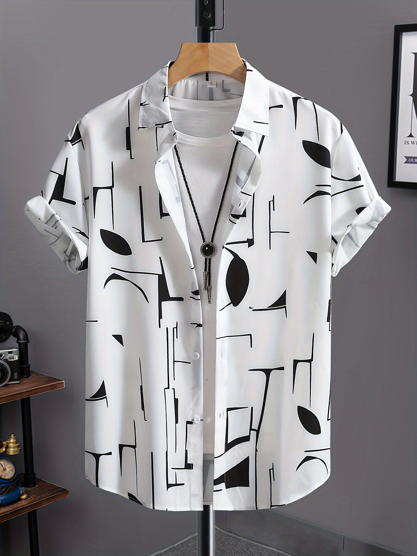 Tiber | Heren zomer verkoelend strandshirt – Losvallend retro overhemd met reverskraag