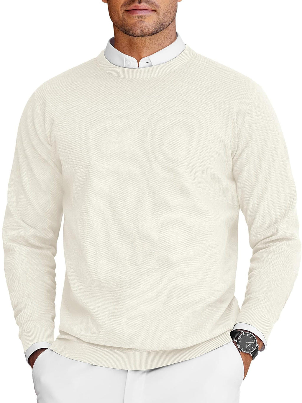 Thorrin | Pull classique en maille pour homme, col rond, manches longues, couleur unie, style décontracté au quotidien