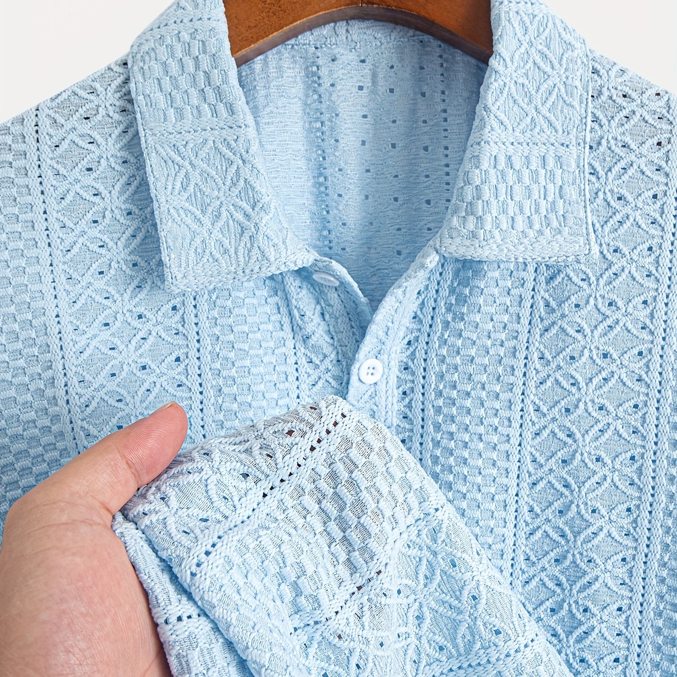 Boren | Gestreepte gebreide herenblouse – korte mouwen, ademend, lichtgewicht, casual
