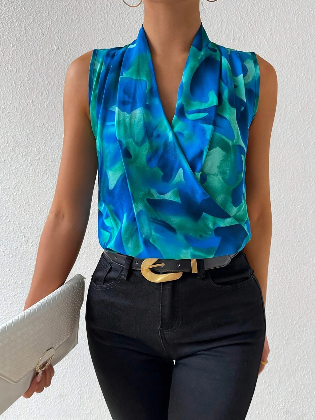 Litha | Damesvest met print – Mouwloze, casual zomertop