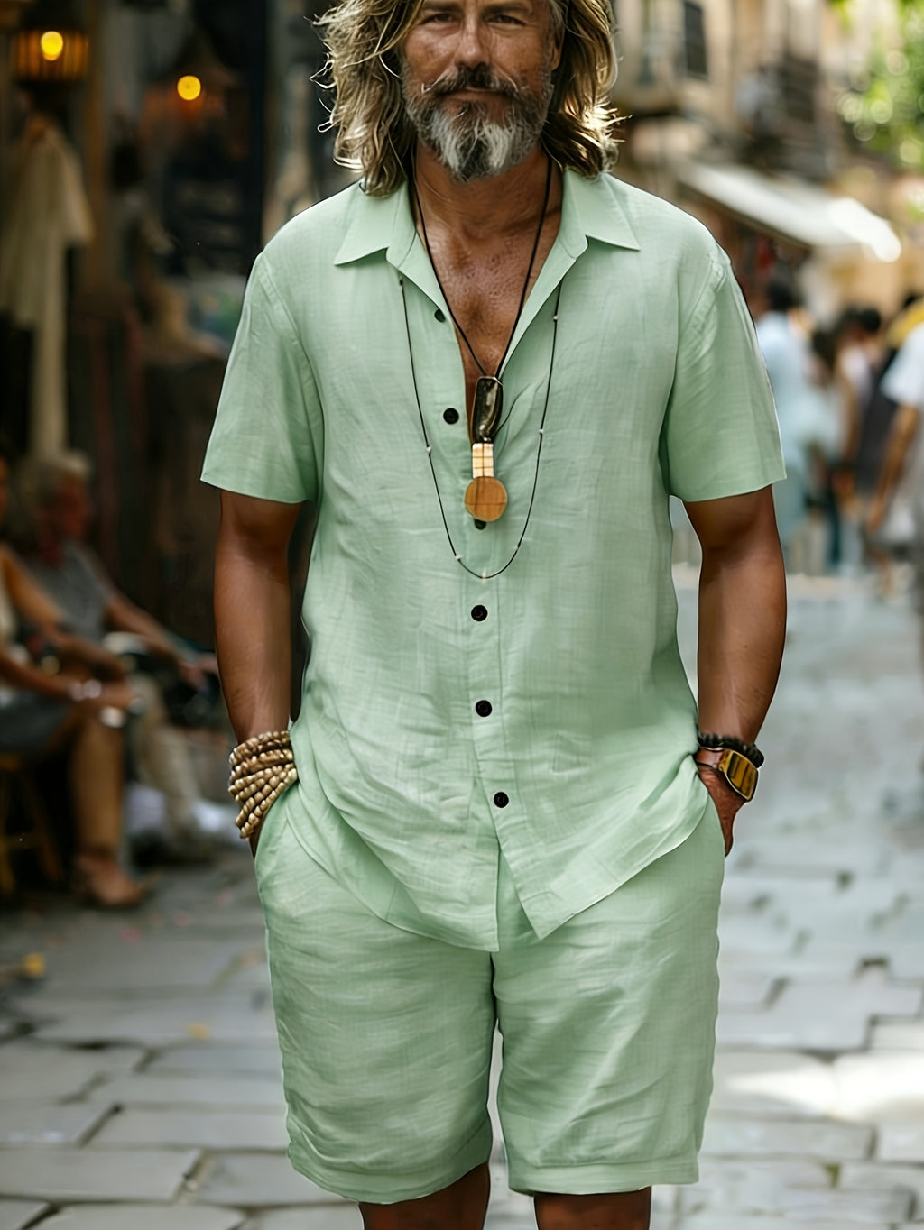 Brent | 2-delige set met casual overhemd en korte broek voor heren – Ademende, lichtgewicht zomerkleding