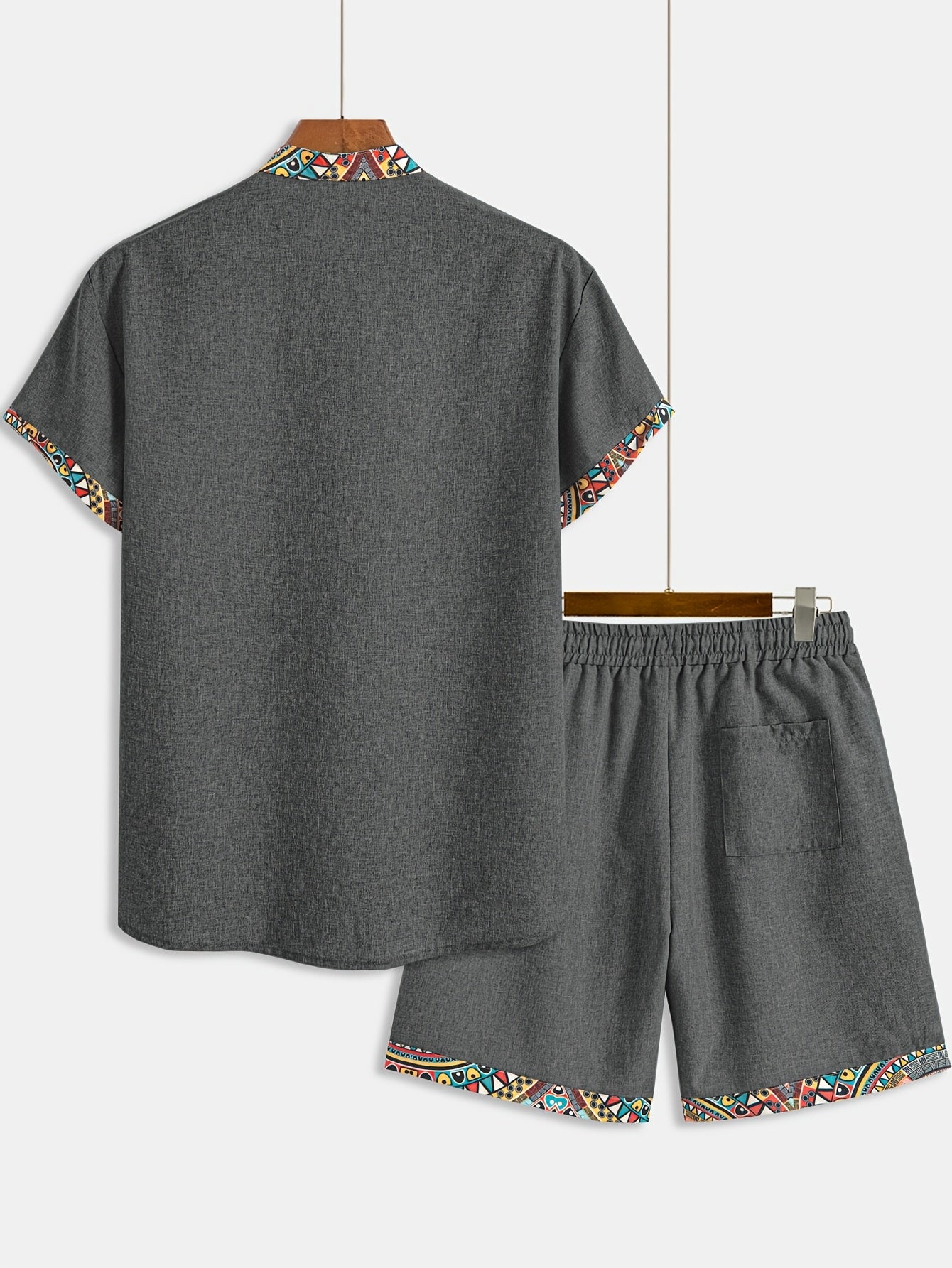 Daryx | Heren zomerset uit twee delen – shirt en short met etnische print en zakken