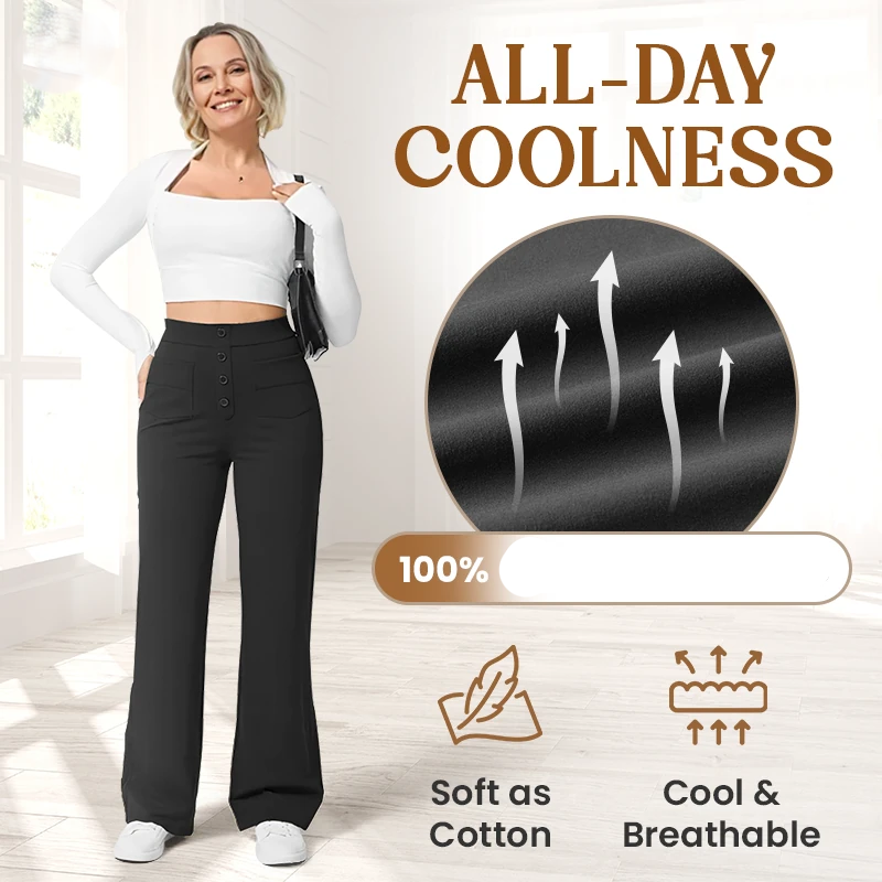 Brivana | Hoge taille stretchbroek voor dames – Slim fit pull-on broek voor comfort de hele dag door