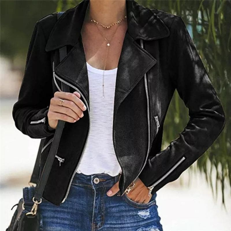 Maartje | Veste de moto pour femme, élégante et stylée, avec fermeture éclair, chaude et confortable, décontractée ou chic