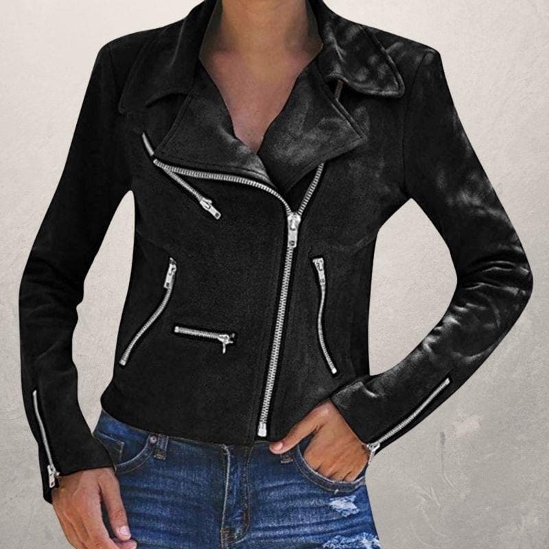 Maartje | Damen-Motorradjacke, stilvoll und elegant, mit Reißverschluss, warm und bequem, lässig oder schick