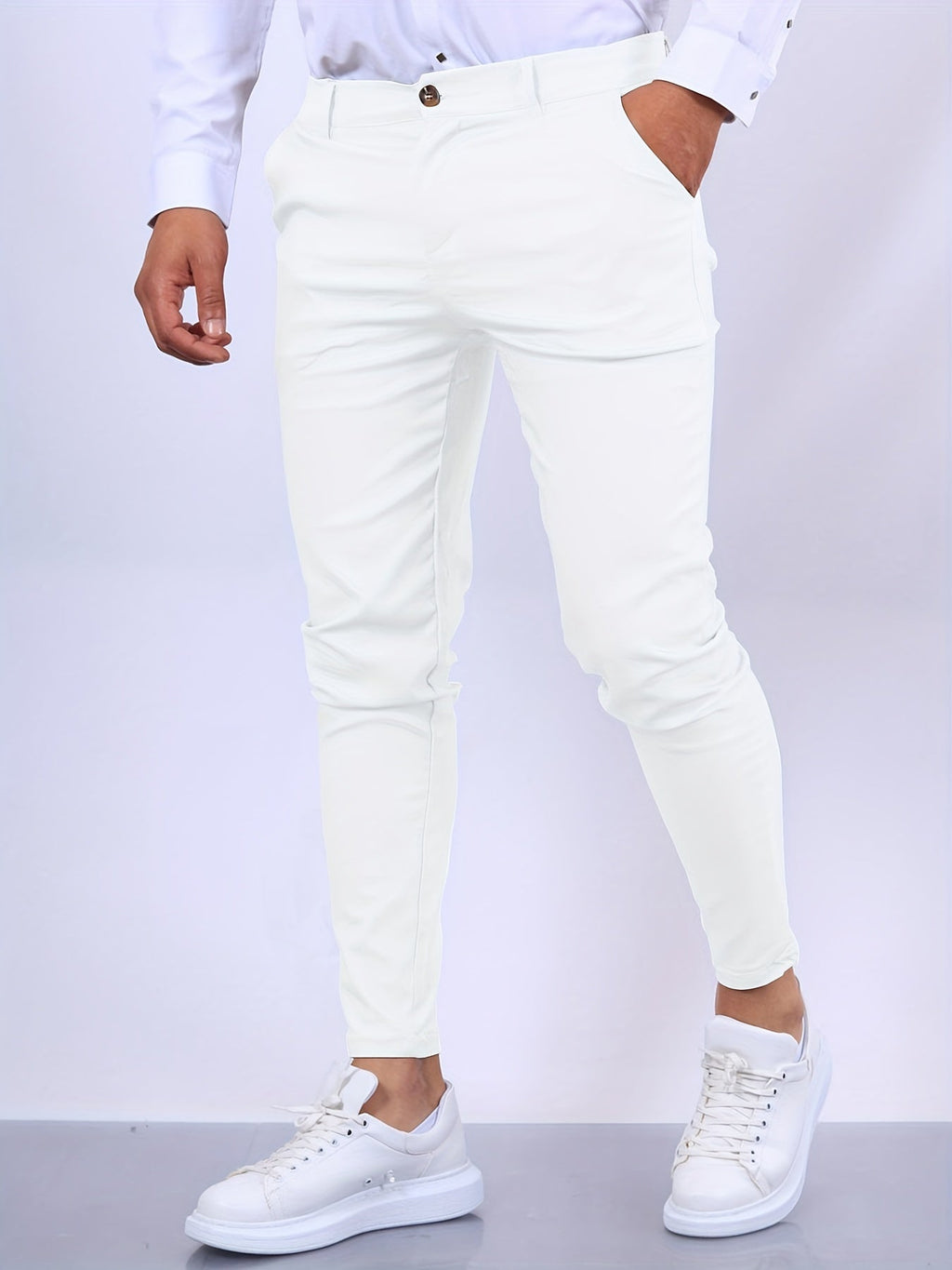 Orvalis | Pantalon de costume slim pour homme, longueur cheville – Pantalon élégant, formel et décontracté.
