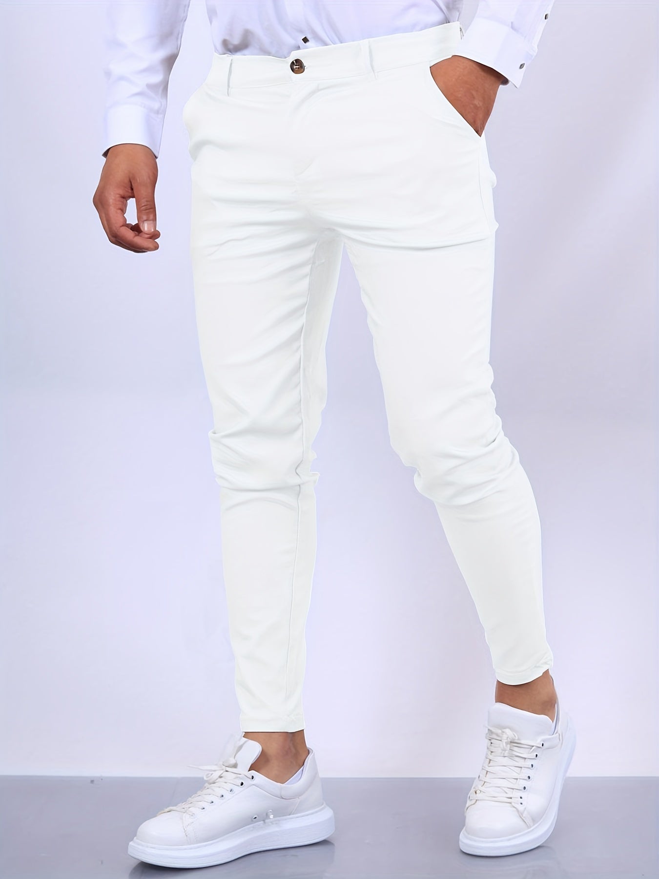 Orvalis | Pantalon de costume slim pour homme, longueur cheville – Pantalon élégant, formel et décontracté.