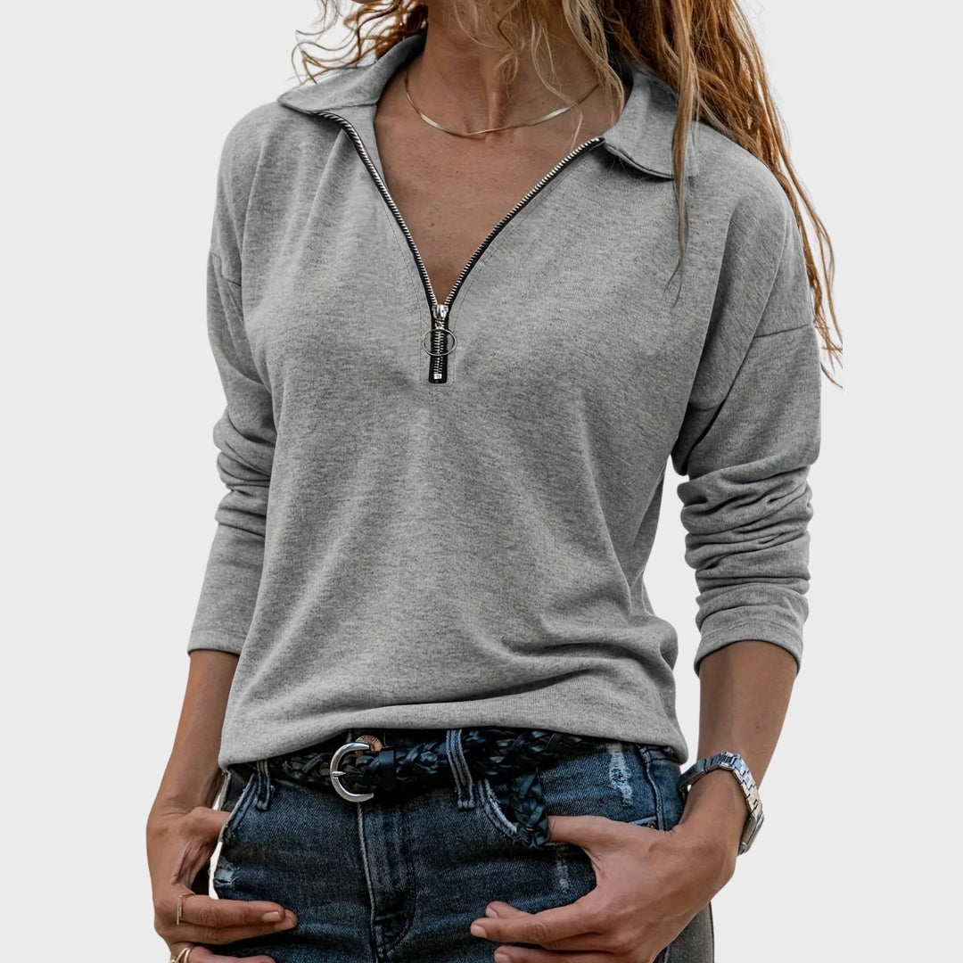 Cato | Herbstliches Sweatshirt mit halbem Reißverschluss, schicker Freizeitpullover für Herbst und Outdoor-Aktivitäten