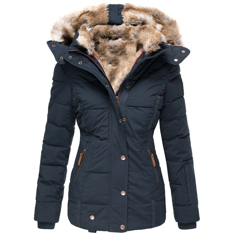 Britt | Manteau d'hiver chaud avec doublure en fourrure douce, isolant, élégant et protecteur