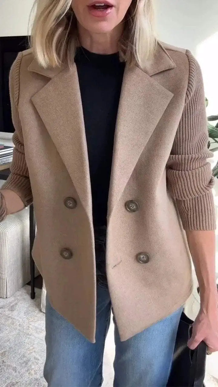 Vaela | Lässiger Damenblazer mit Strickärmeln – Leichte, stylische Jacke