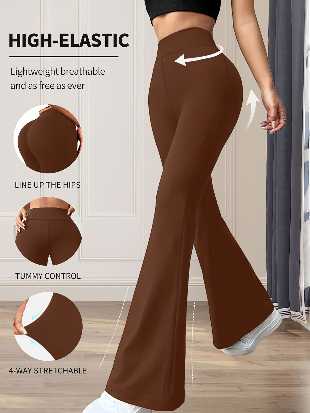 Raina | Leggings évasés taille haute pour femme - Pantalon gainant 