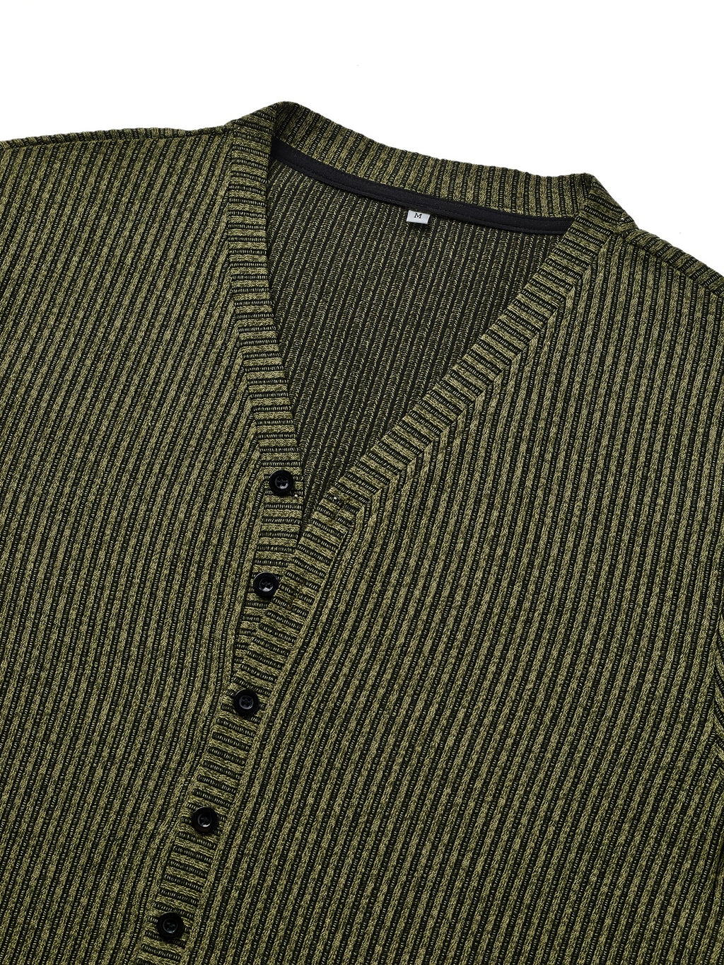 Bion | Heren lente V-hals sportshirt – tweekleurig gestreept sportshirt met korte mouwen