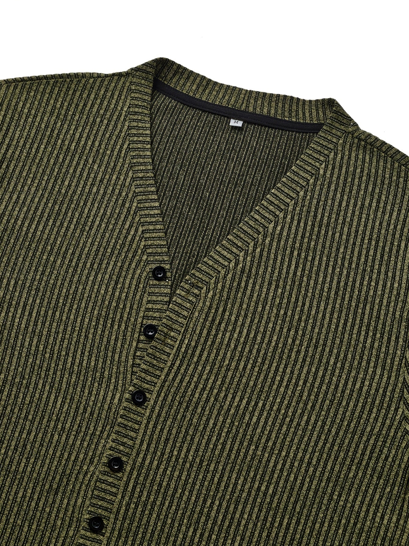 Bion | Heren lente V-hals sportshirt – tweekleurig gestreept sportshirt met korte mouwen