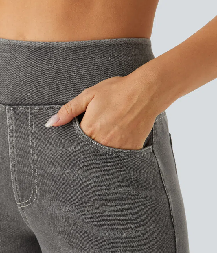 Vanelle | Hoge taille jeans met wijde pijpen voor dames – Comfortabele stretchdenim, casual en stijlvol