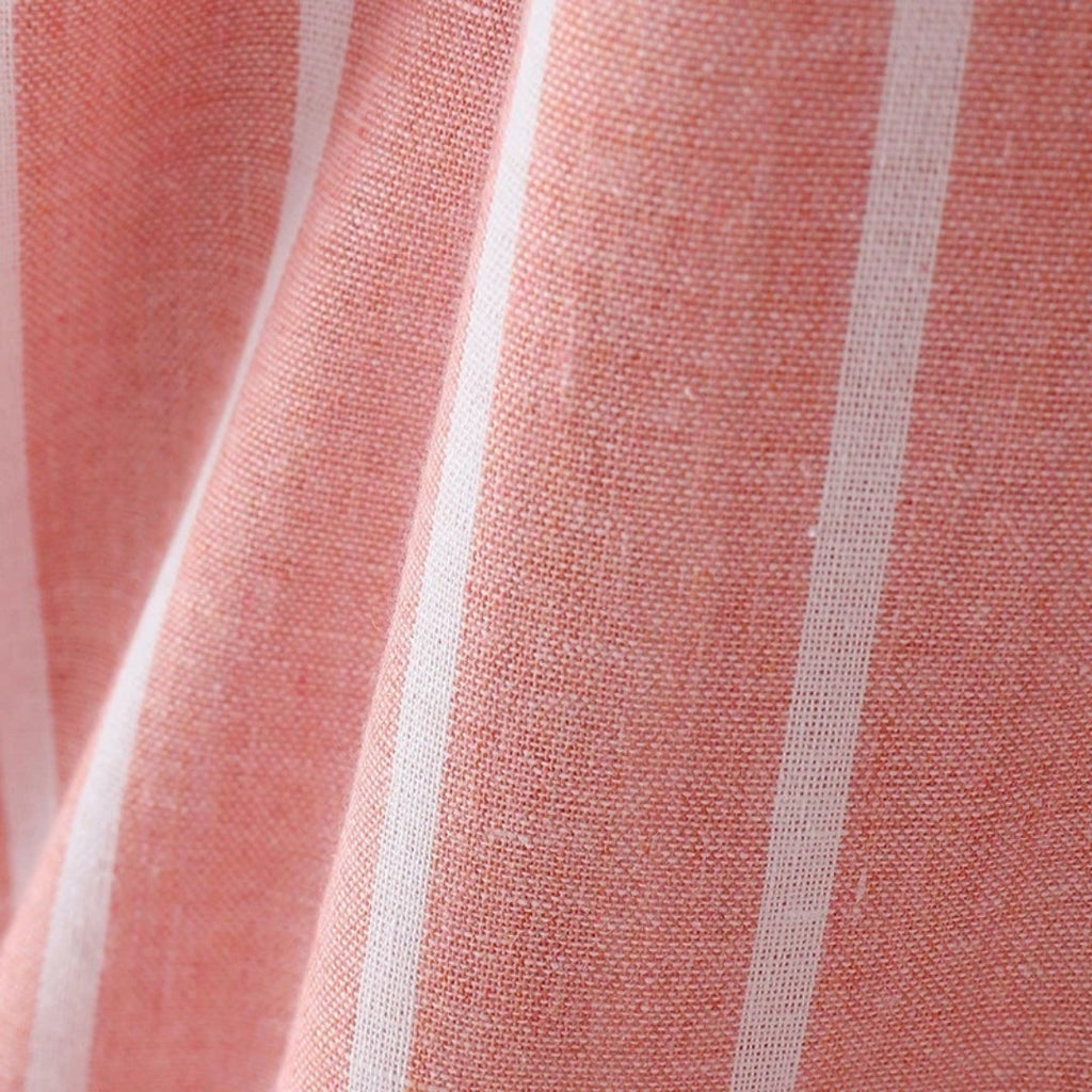 Nysera | Gestreepte Midi Overhemdjurk – Taillering, Casual Zomerjurk met Halflange Mouwen