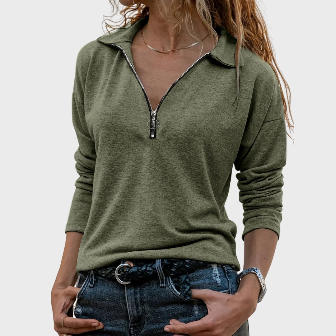 Cato | Herbstliches Sweatshirt mit halbem Reißverschluss, schicker Freizeitpullover für Herbst und Outdoor-Aktivitäten