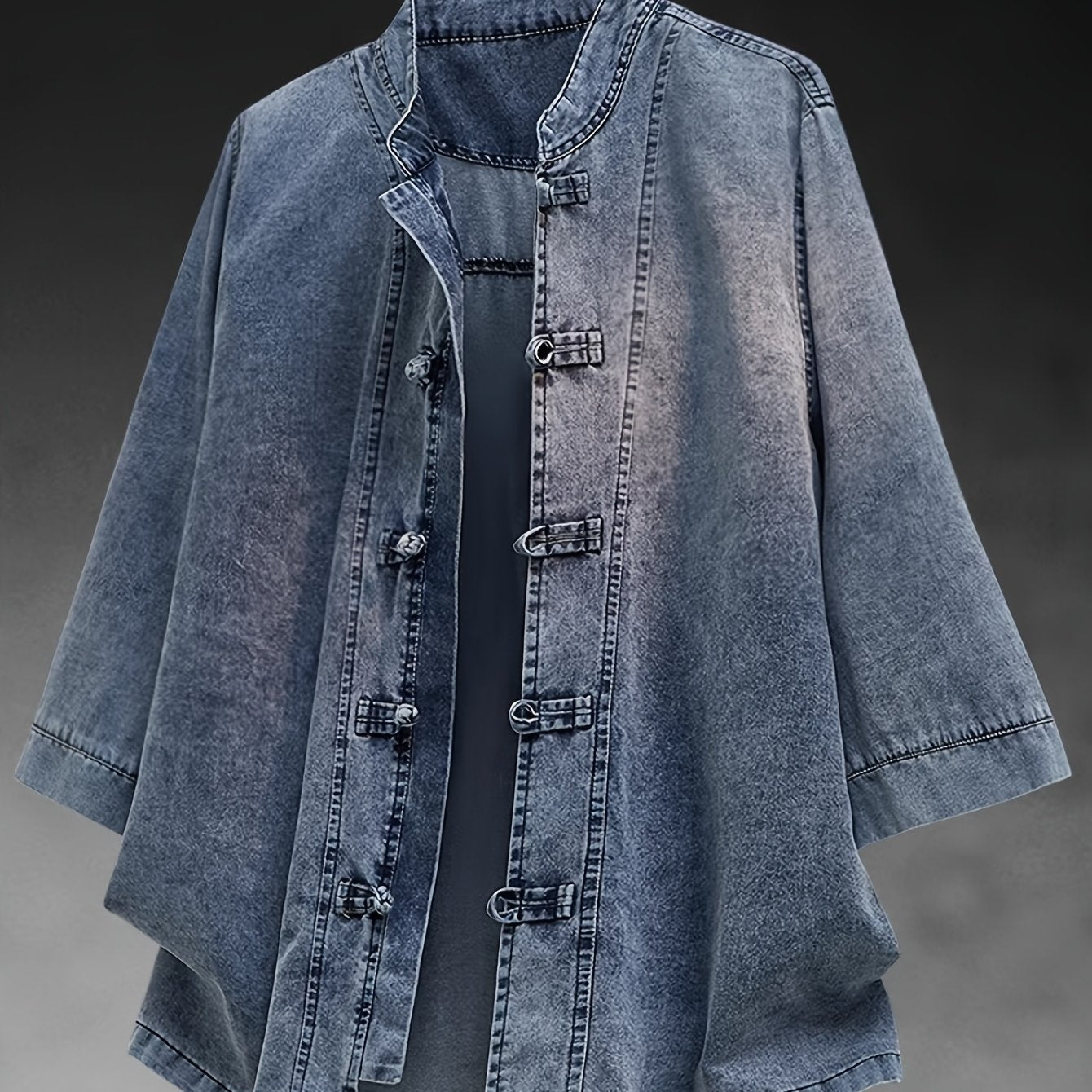 Faelyn | Heren spijkerjasje – Losvallend model met 3/4 mouwen en knoopsluiting