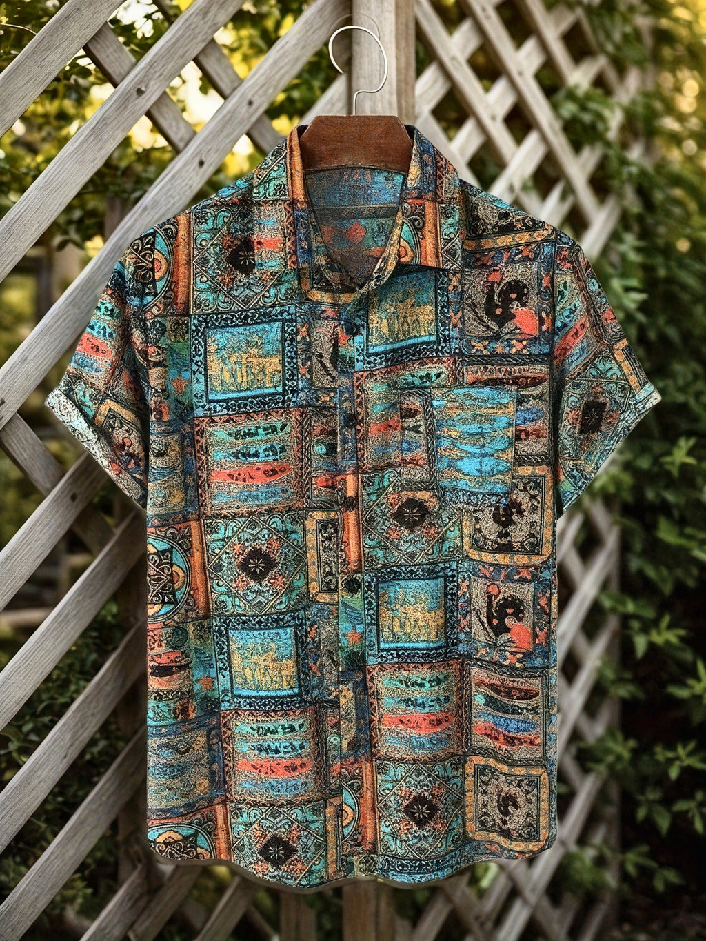 Cavan | Herenoverhemd met tribale print – Losvallend, etnisch, casual, korte mouwen, met knopen