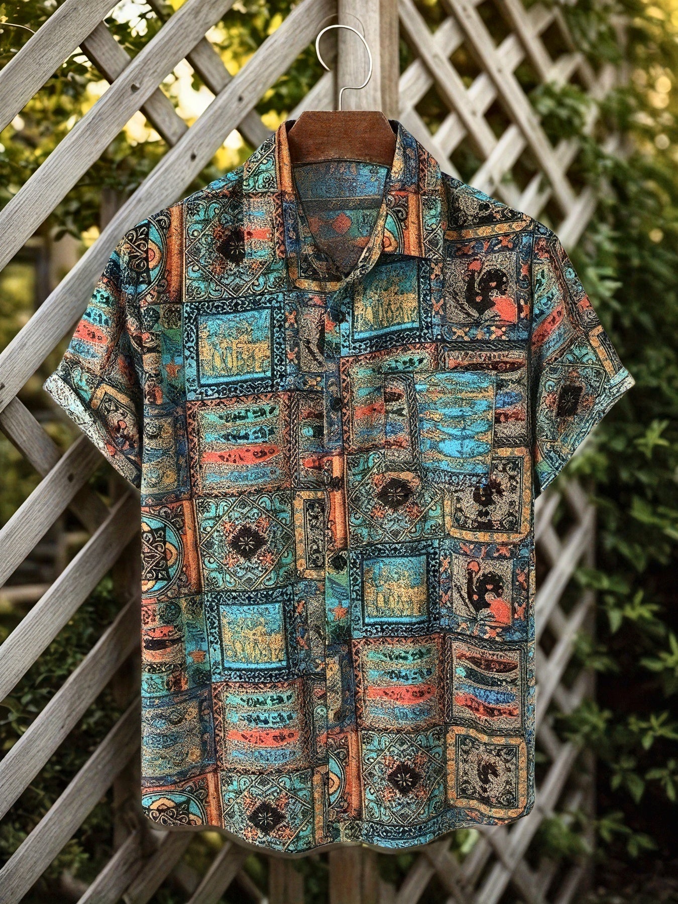 Cavan | Herenoverhemd met tribale print – Losvallend, etnisch, casual, korte mouwen, met knopen
