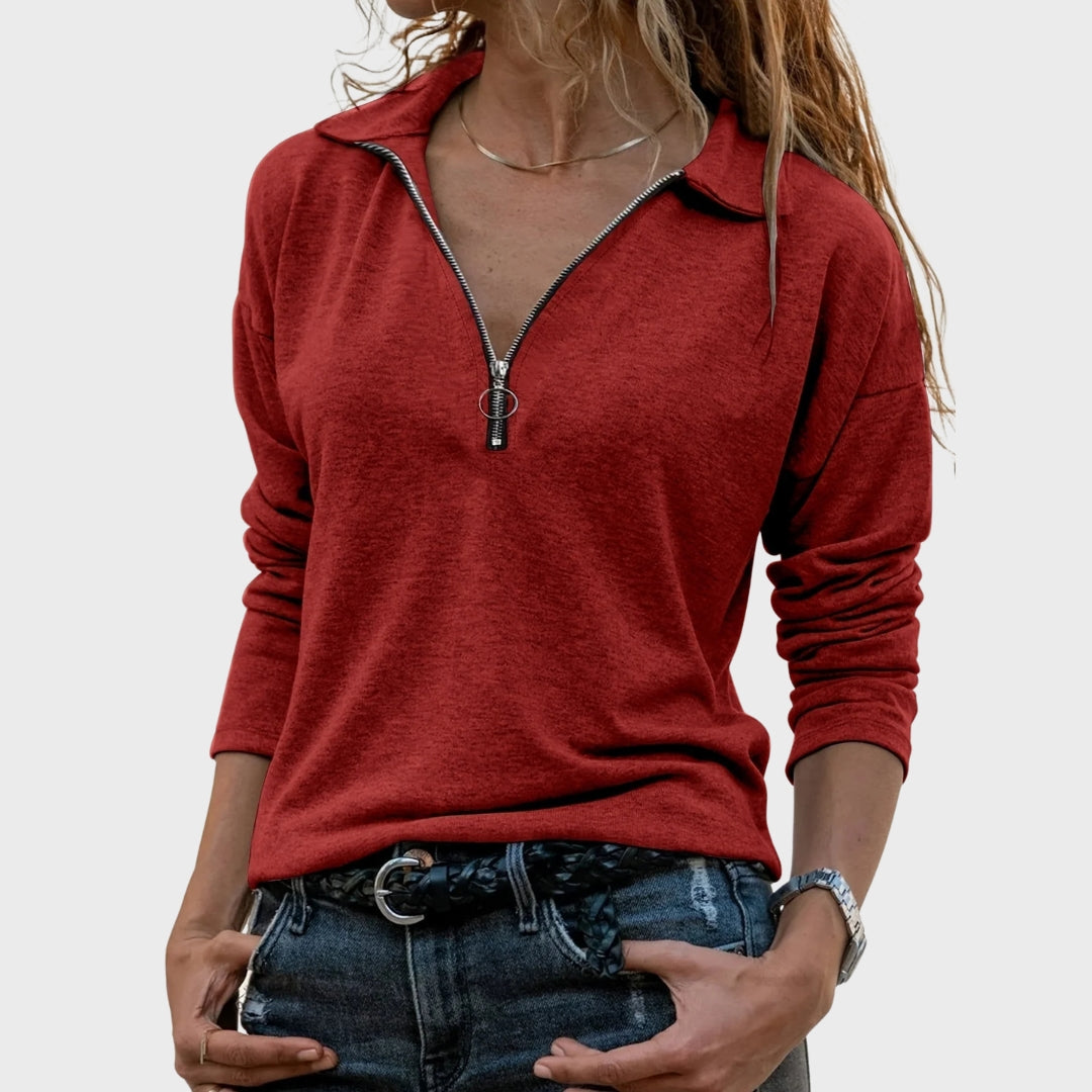 Cato | Herbstliches Sweatshirt mit halbem Reißverschluss, schicker Freizeitpullover für Herbst und Outdoor-Aktivitäten